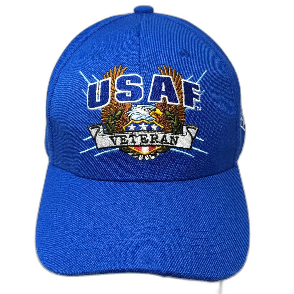 USAF Veteran Strapback Baseball Cap Blue One Size Adjustable Mitchell Proffitt